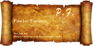 Pavle Ferenc névjegykártya